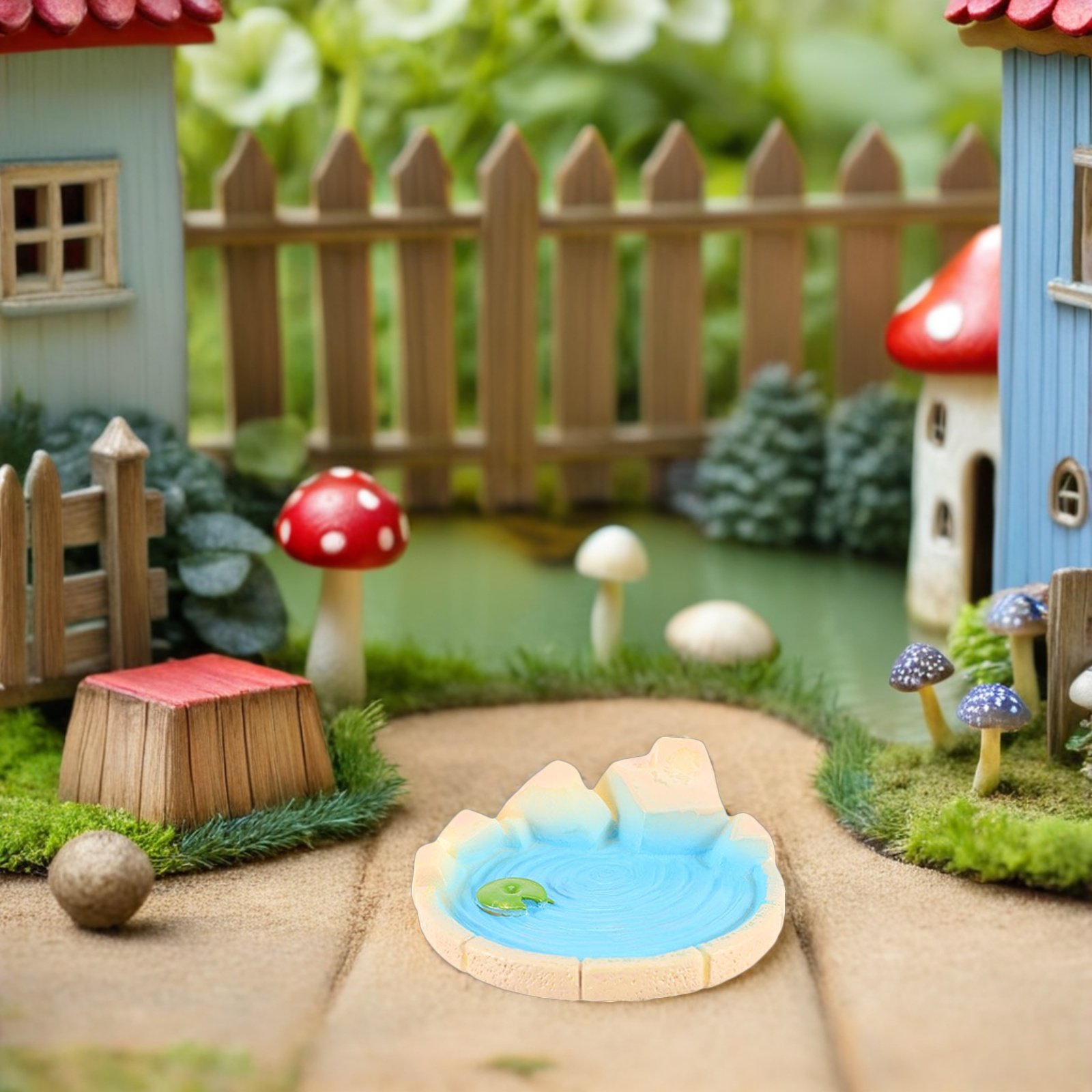 Bonsai Garden Set Up - 4個入りミニチュア樹脂製池のシーンデコレーション、愛らしいミニ水槽、妖精の庭、盆栽セットアップ、DIYマイクロランドスケープアクセサリーキット