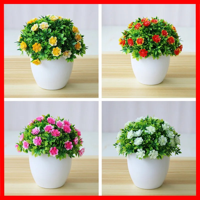 Bonsai Garden Mini - 人工盆栽,1ピース,鉢植えの小さな花,偽の植物,家の装飾,ホテルの庭の装飾
