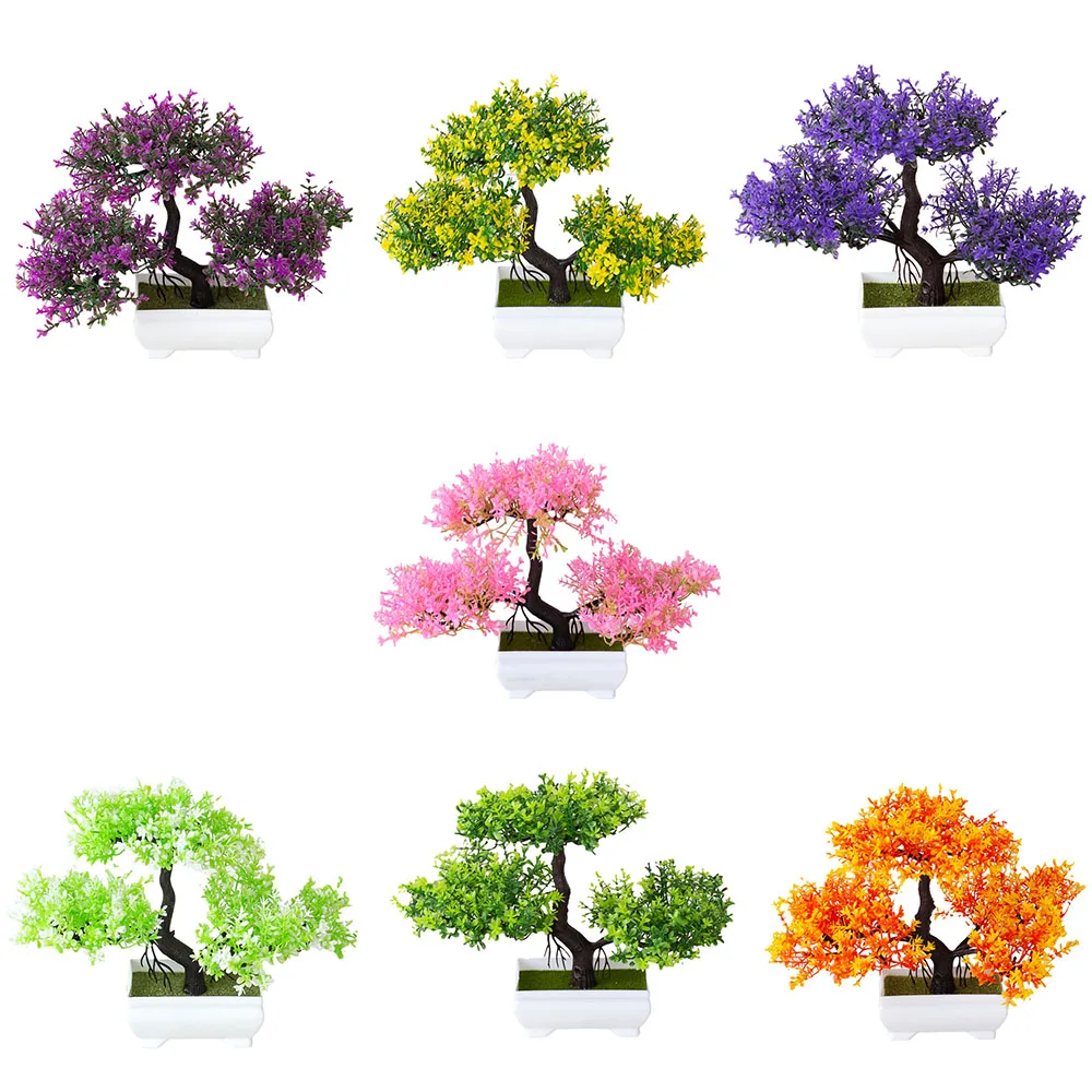 Bonsai Tree Zen Garden - 人工植物の装飾、鉢植えの盆栽、小さな植木鉢、人工植物、鉢植えの禅庭の装飾