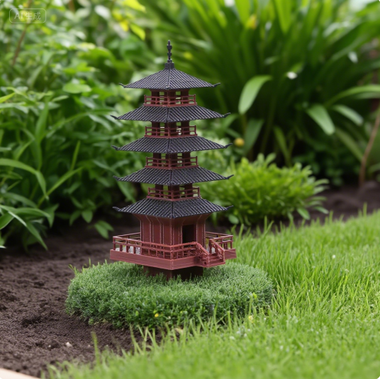 Bonsai Garden Mini - 庭の水族館盆栽装飾ミニ塔像中国古代建物モデルパビリオン装飾シミュレーション像禅