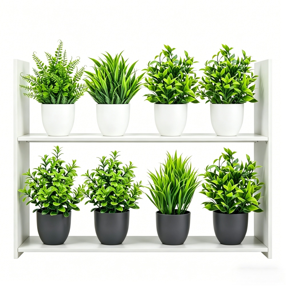 Bonsai Garden Mini - 4個セット ミニ人工植物 鉢植え 室内/屋外装飾 グリーン盆栽 自宅/庭/オフィス/リビングルームの装飾飾り