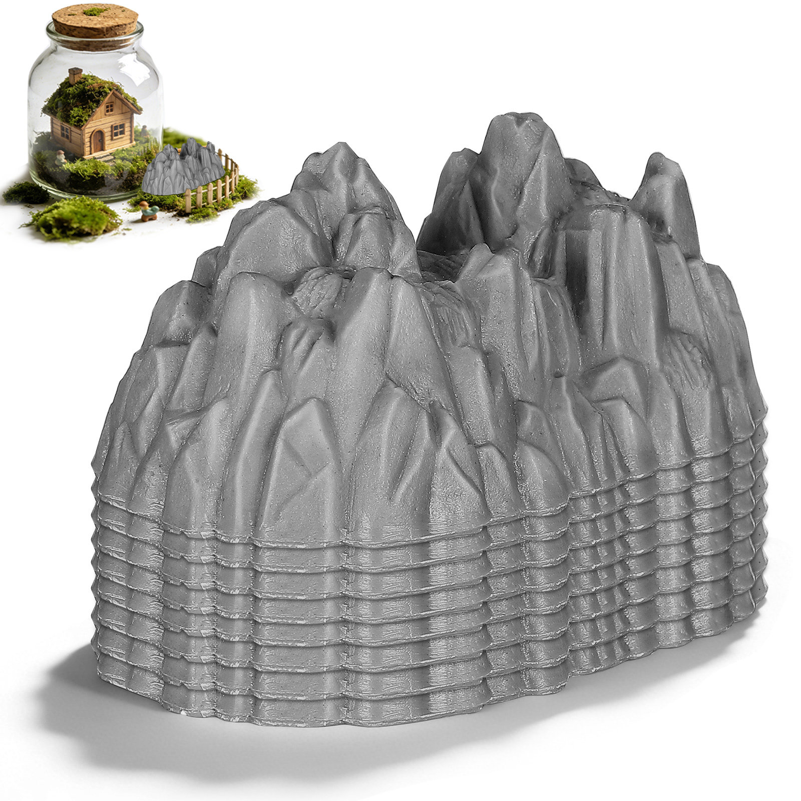 Bonsai Garden Mini - 20個入りミニロックガーデン用プラスチック製石、シミュレーションマイクロランドスケープオーナメント、盆栽造園用ガーデンアクセサリー、ホームデコレーション