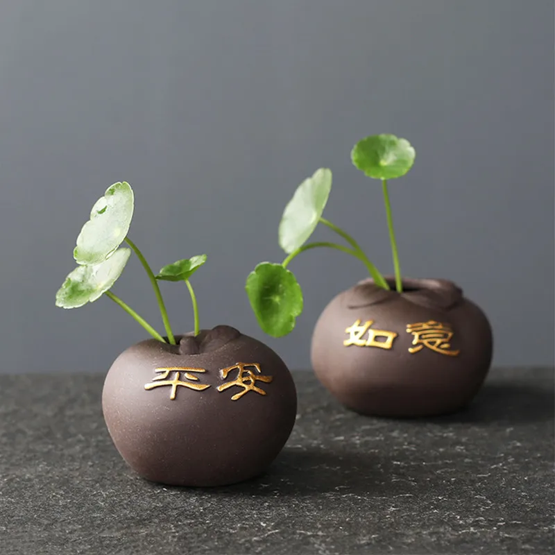 クリエイティブな紫色の粘土のお茶のペット,指紋のミニポット, - Bonsai Garden Mini のレビューと価格