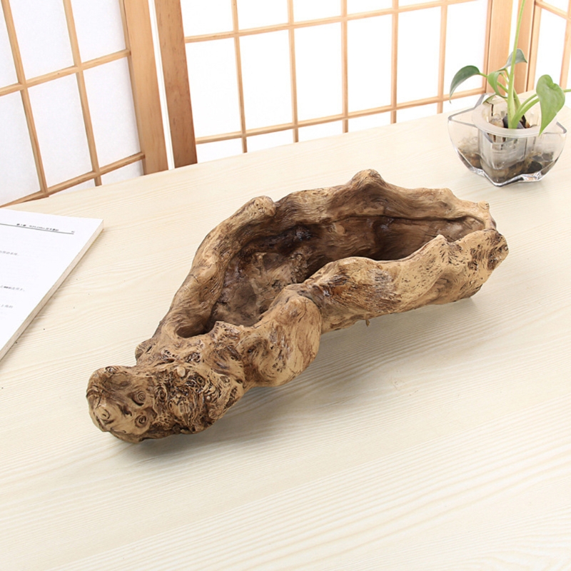 牧歌的なスタイルのレトロな風景植木鉢樹脂木の切り株プランター - Bonsai Tree Zen Garden のレビューと価格