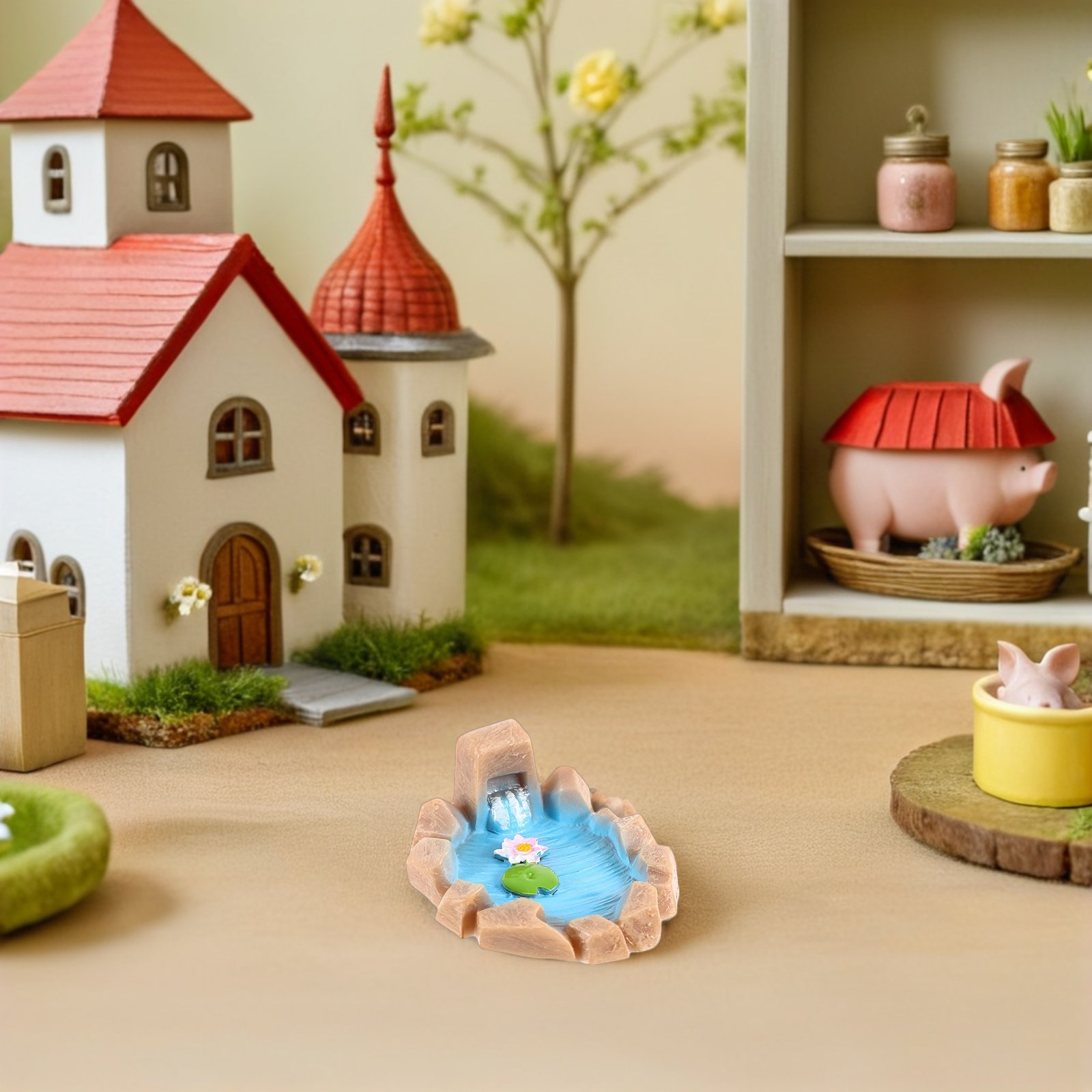 4個入りミニチュア樹脂製池のシーンデコレーション、愛らしいミ - Bonsai Garden Set Up のレビューと価格