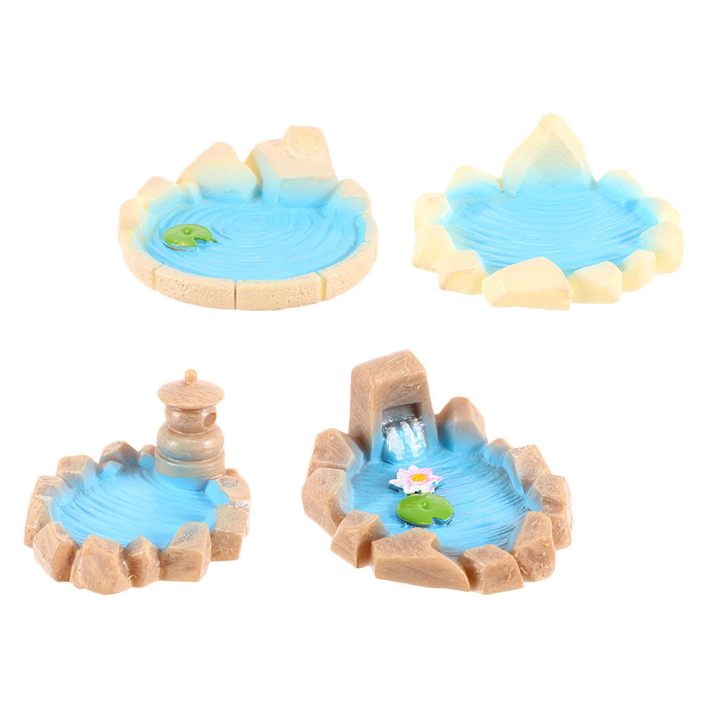 4個入りミニチュア樹脂製池のシーンデコレーション、愛らしいミ - Bonsai Garden Set Up のレビューと価格
