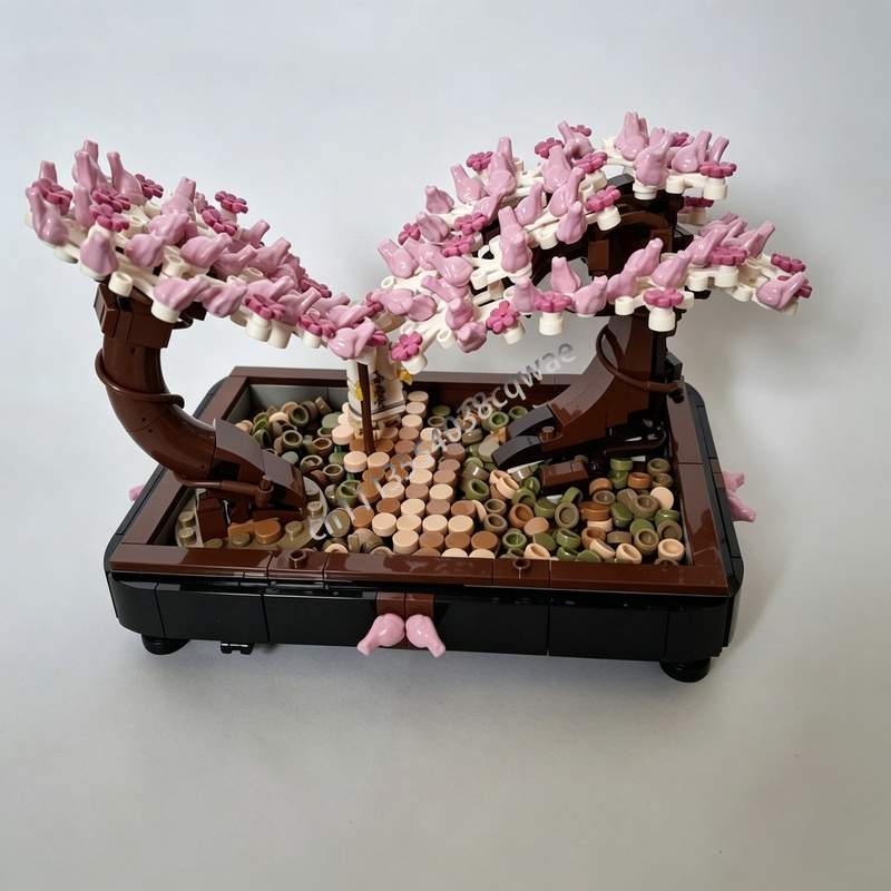 673 個盆栽公園桜の木 MOC ビルディングブロック庭の風 - Bonsai Garden Lego のレビューと価格