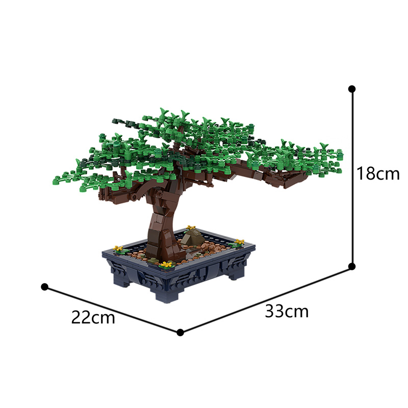 子供のための緑の木のおもちゃ,装飾的な植物,花,草,モデル, - Bonsai Garden Lego のレビューと価格