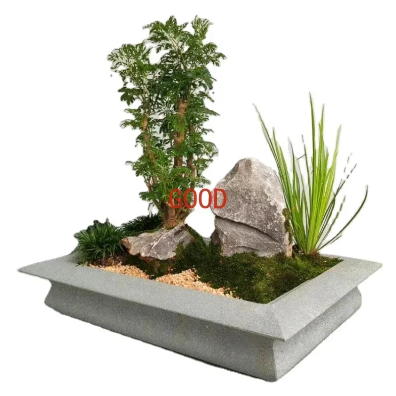 庭園天然青石中国茶台クリエイティブ盆栽ボウルペンジンアートマ - Bonsai Garden Art のレビューと価格