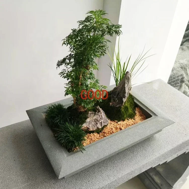 庭園天然青石中国茶台クリエイティブ盆栽ボウルペンジンアートマ - Bonsai Garden Art のレビューと価格