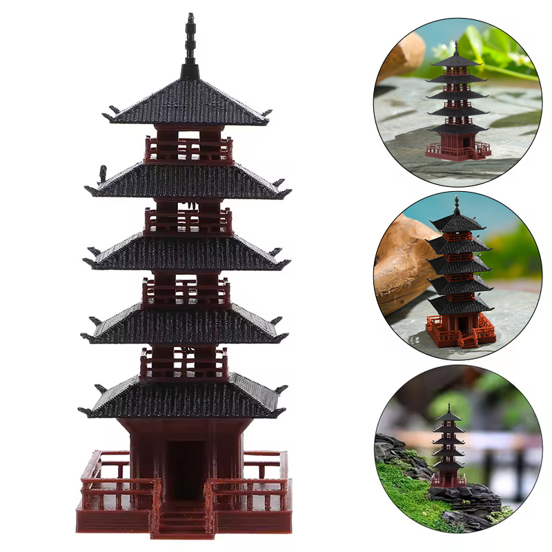 庭の水族館盆栽装飾ミニ塔像中国古代建物モデルパビリオン装飾シ - Bonsai Garden Mini のレビューと価格
