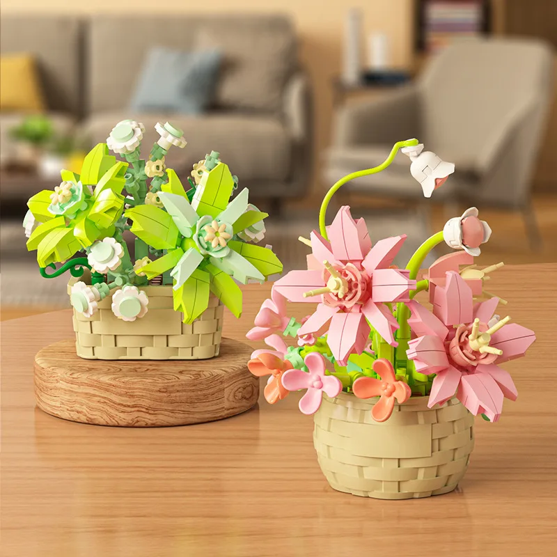 DIY MOC ポット入りバラ、ヒマワリ、多肉植物、盆栽、庭 - Bonsai Garden Lego のレビューと価格