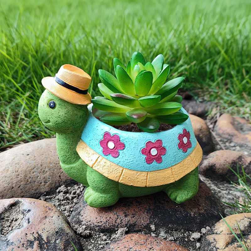 漫画の動物多肉植物フラワーポットかわいいカメ植木鉢庭植栽ポッ - Bonsai Tree Zen Garden のレビューと価格