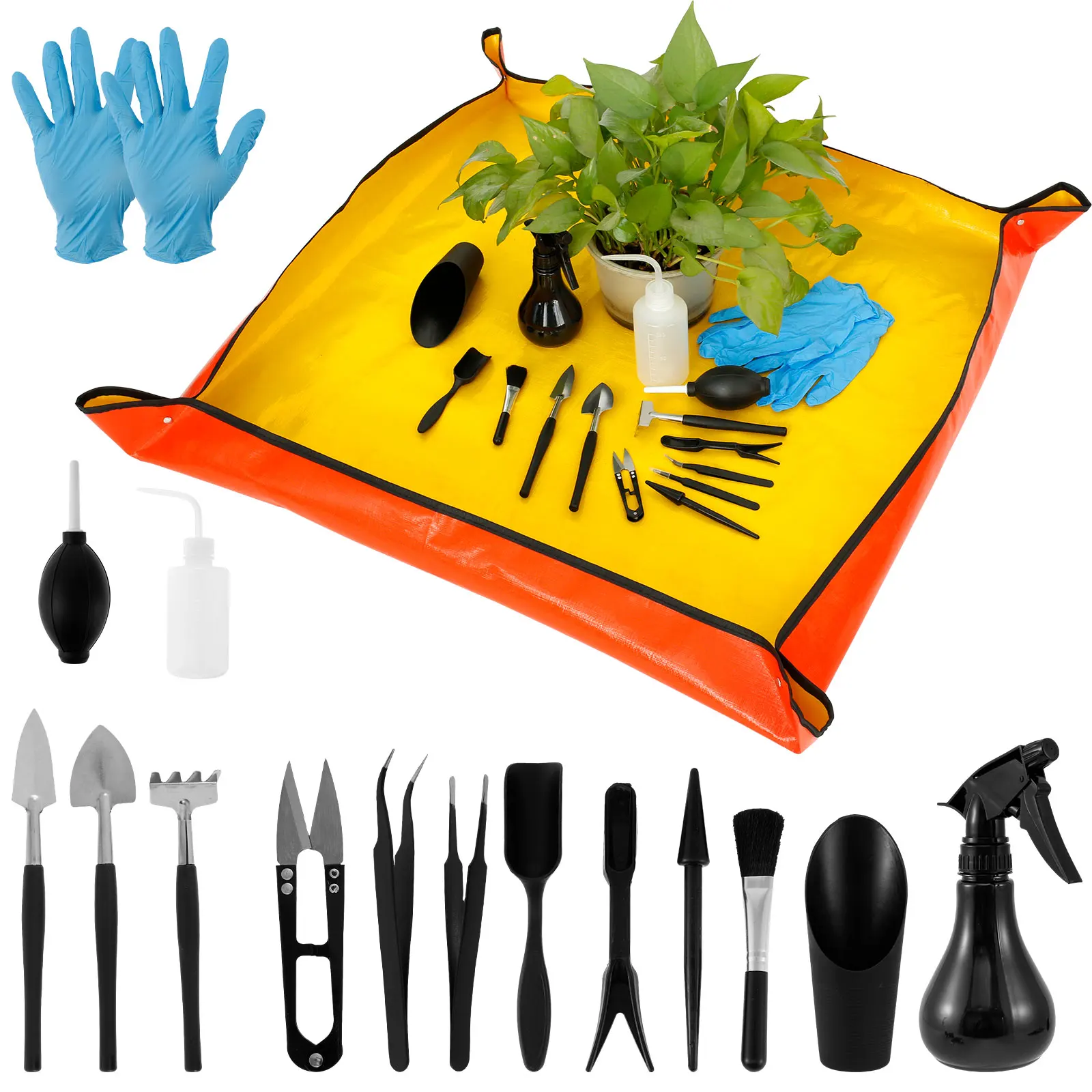 ガーデン多肉植物ツール、植木鉢マット付きミニプランターキット - Bonsai Garden Mini のレビューと価格