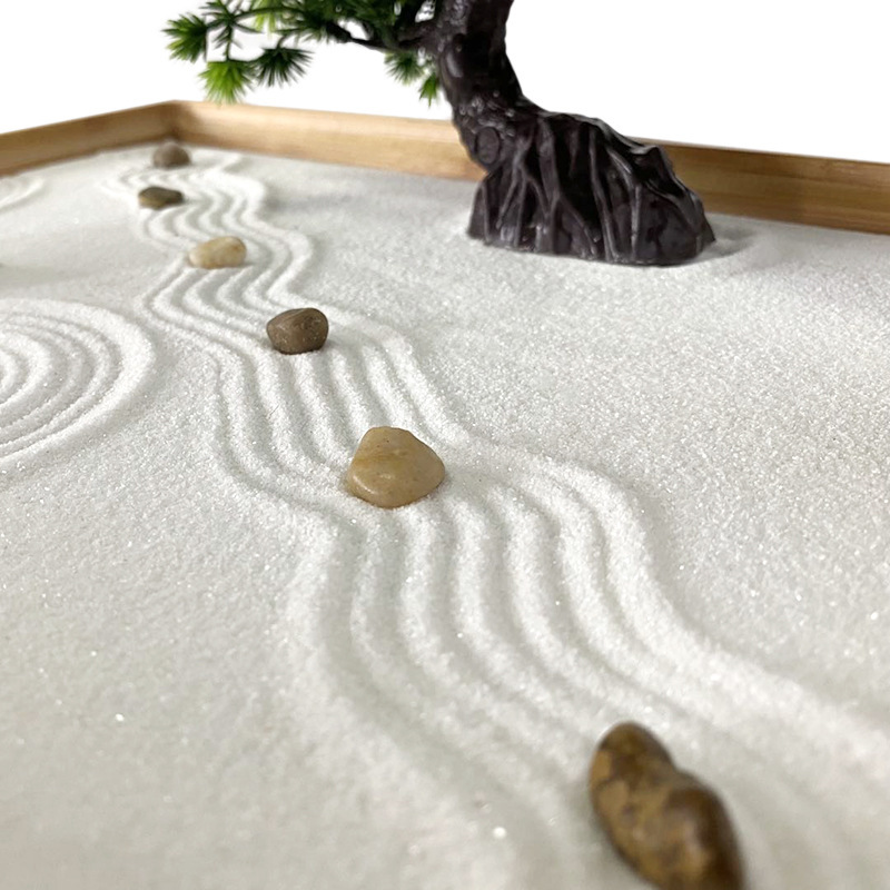 白い砂を使った卓上禅庭、人工盆栽、石、熊手、ギフト、砂キット - Bonsai Tree Zen Garden のレビューと価格
