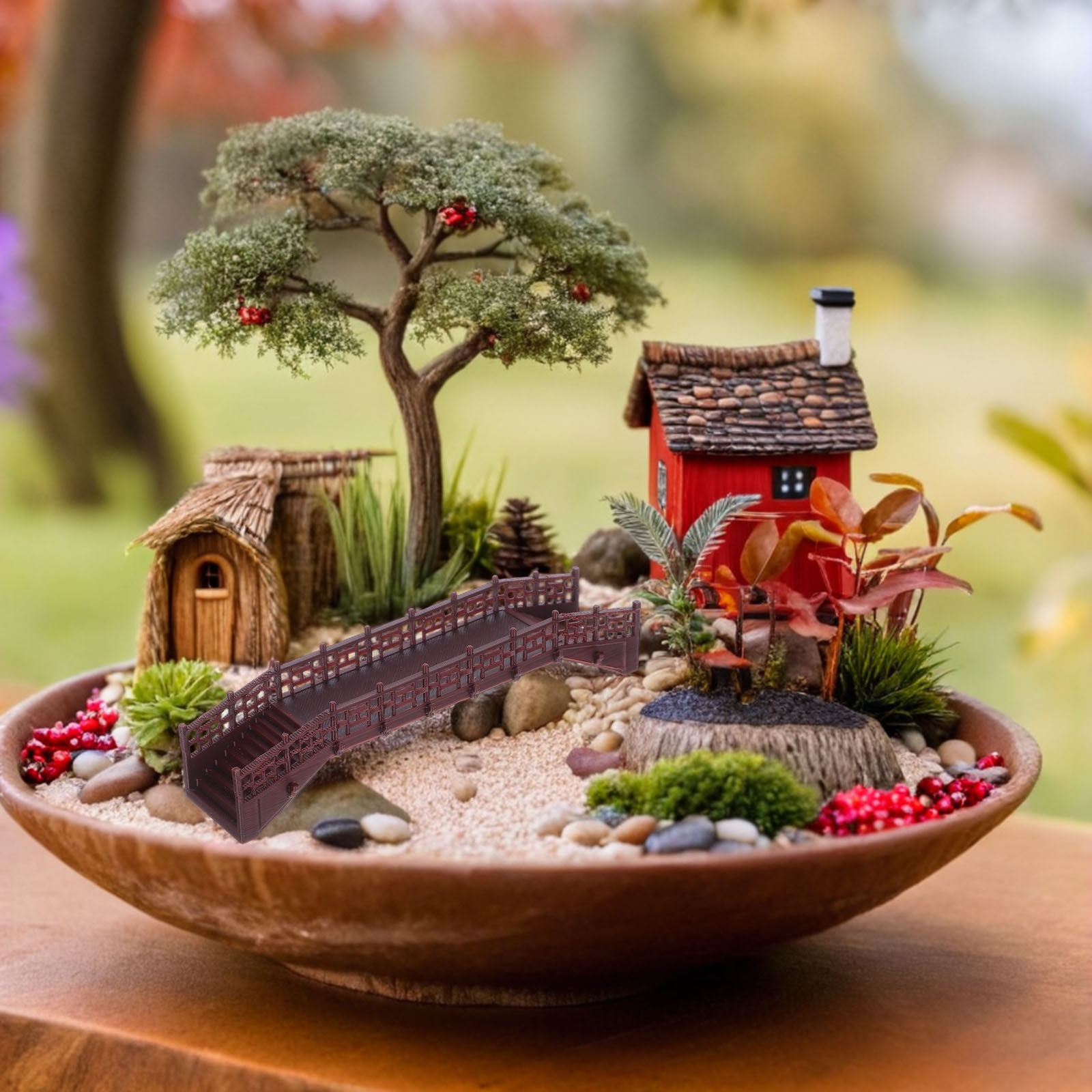 エレガントなヴィンテージ中国風ミニアーチブリッジオーナメント - Bonsai Garden Set Up のレビューと価格