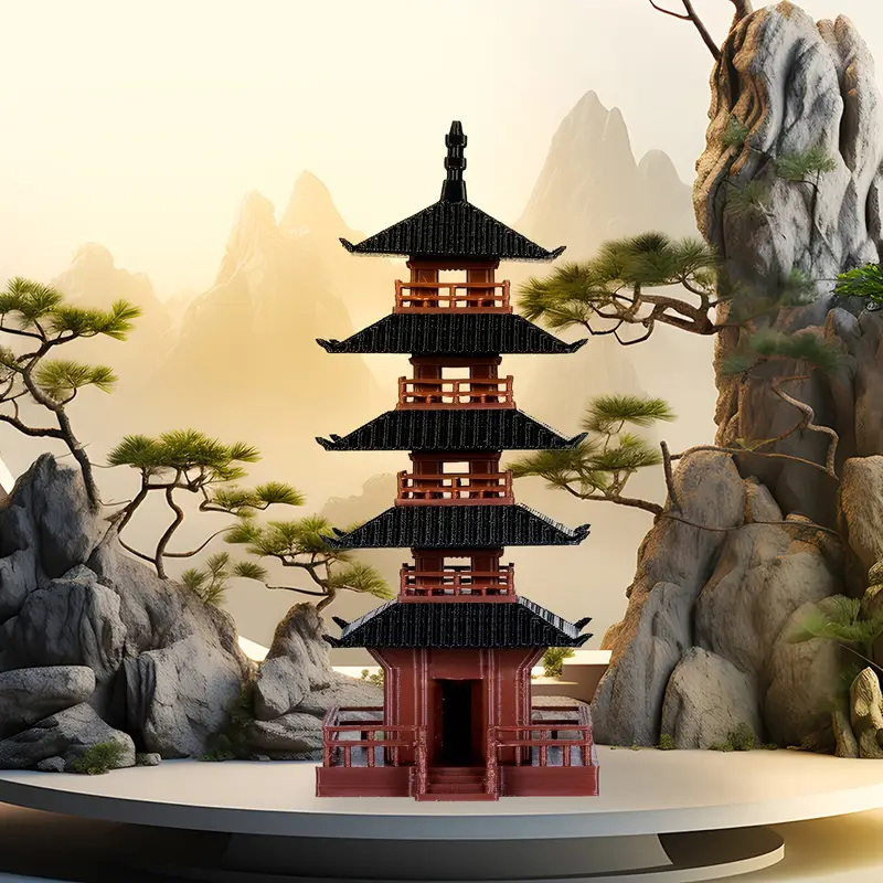🛒 1Pc ミニ塔像中国古代建築モデルパビリオン装飾シミュレ - Bonsai Garden Mini のレビューと価格