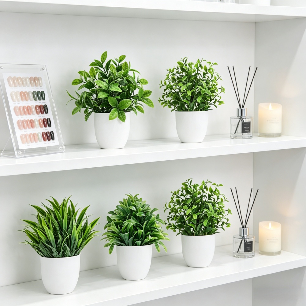 4個セット ミニ人工植物 鉢植え 室内/屋外装飾 グリーン盆 - Bonsai Garden Mini のレビューと価格