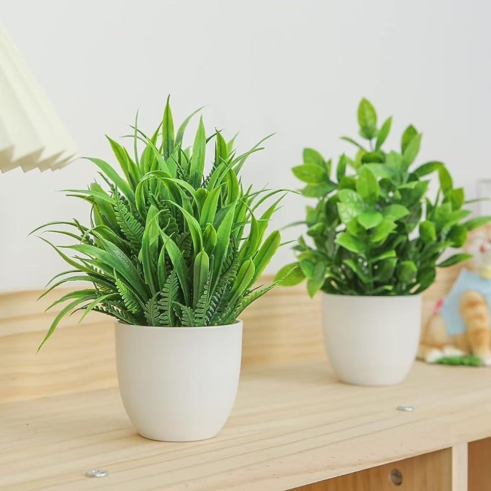 4個セット ミニ人工植物 鉢植え 室内/屋外装飾 グリーン盆 - Bonsai Garden Mini のレビューと価格