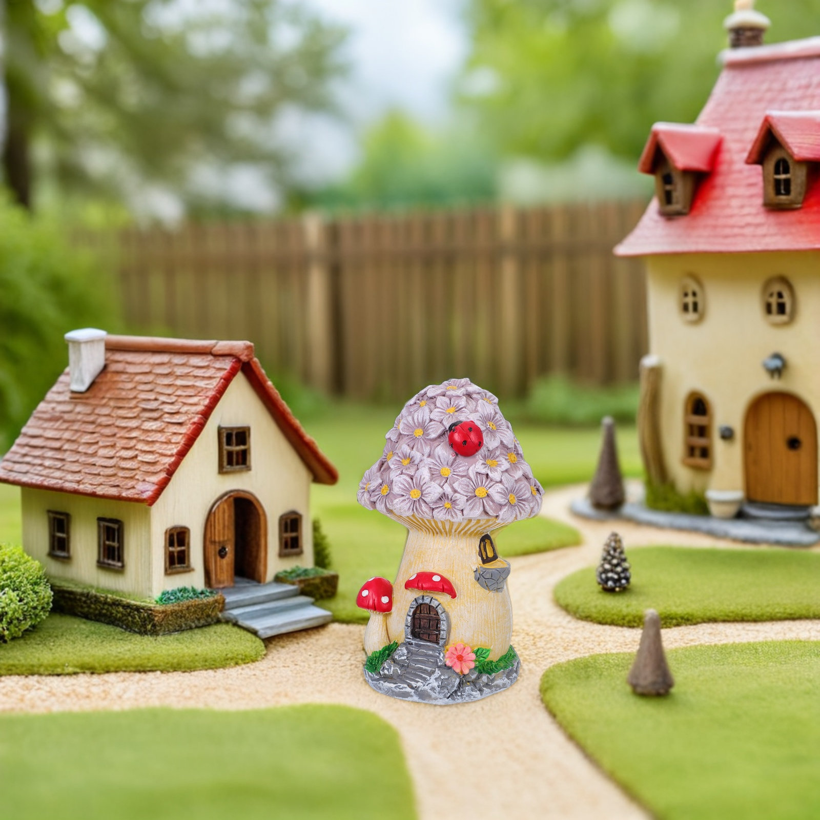耐候性樹脂製キノコ型ハウス、屋外ガーデンスタチュー装飾、パテ - Bonsai Garden Mini のレビューと価格