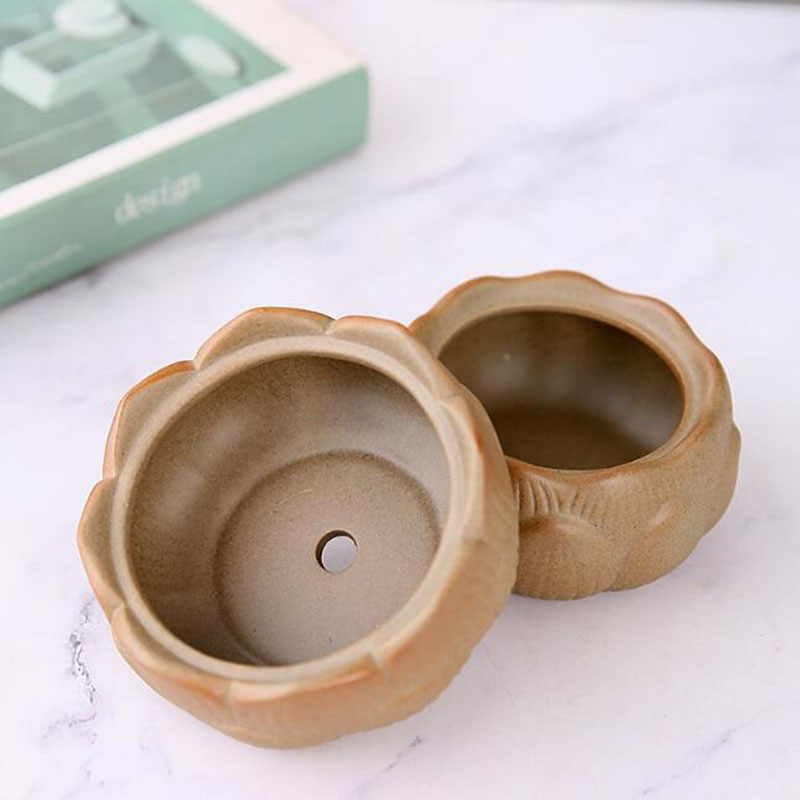 粗い蓮の緑の植木鉢,盆栽,通気性のある容器,ガーデニング,芸 - Bonsai Garden Art のレビューと価格
