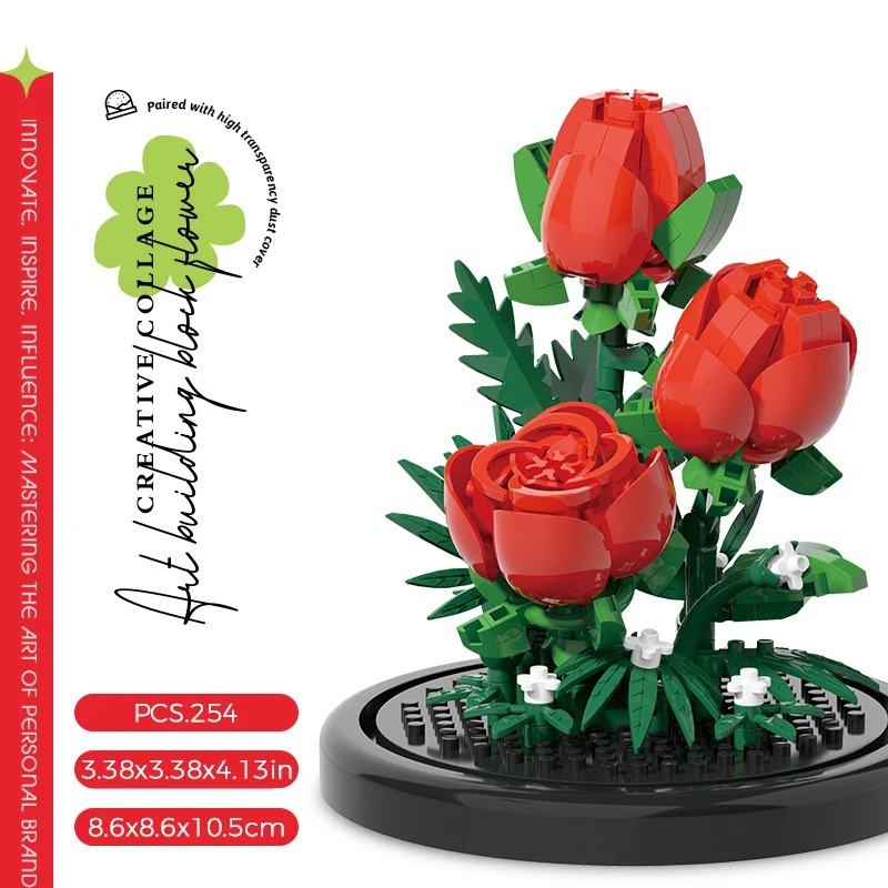 マイクロビルディングブロック永遠の花の花束盆栽鉢植え植物モデ - Bonsai Garden Lego のレビューと価格