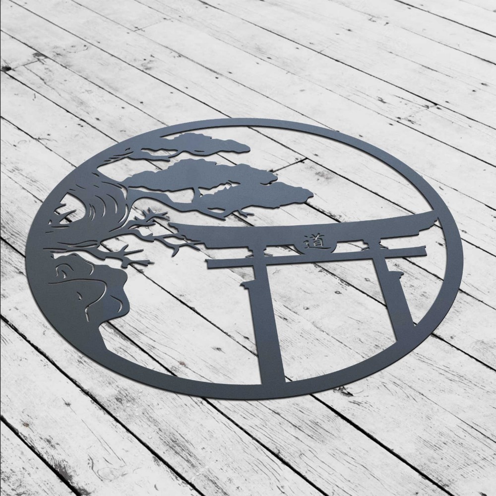 ブランド桜の木メタルウォールアート日本の盆栽鉄製吊り下げ装飾 - Bonsai Garden Art のレビューと価格
