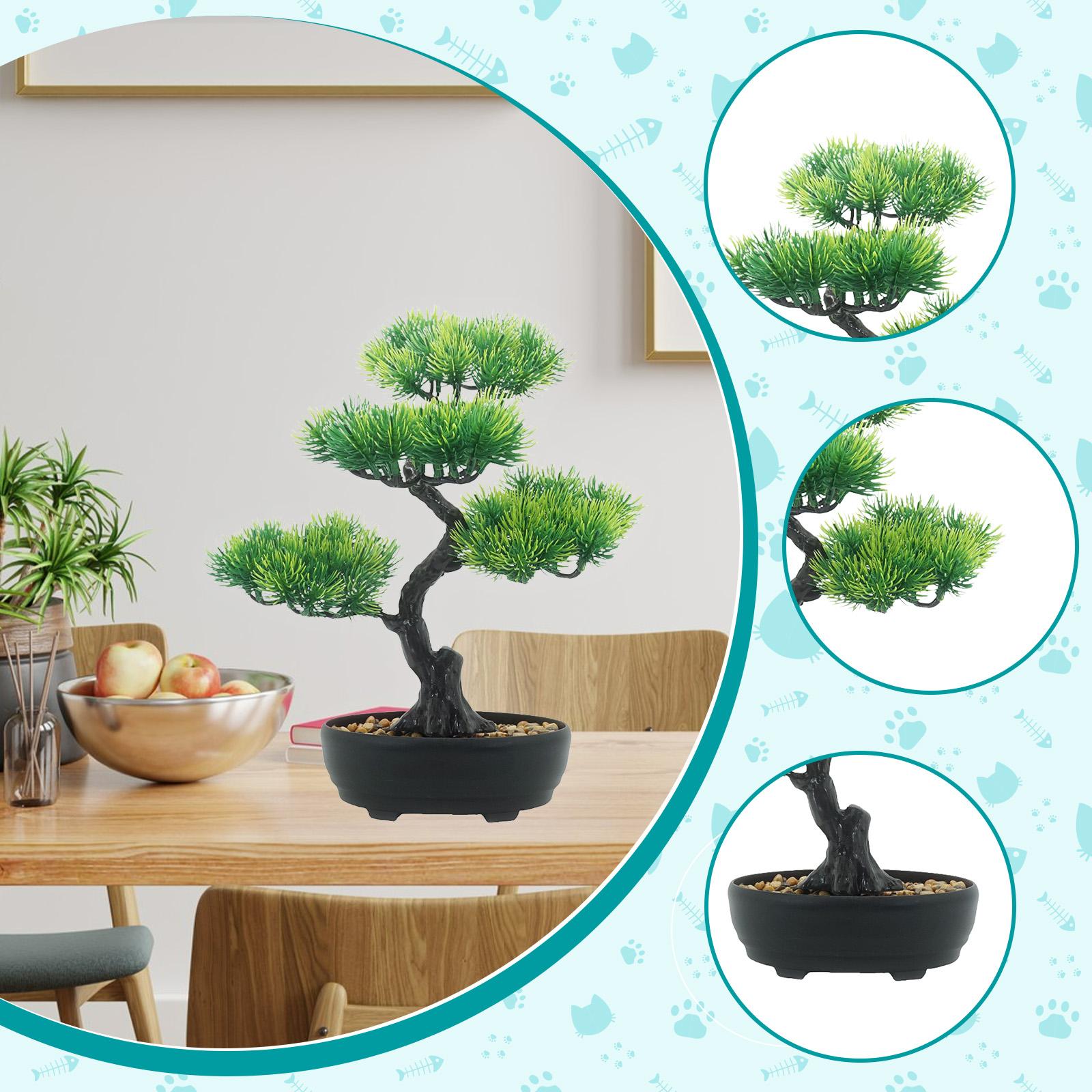 人工盆栽偽の木鉢植え緑の装飾デスクトップディスプレイリビング - Bonsai Tree Zen Garden のレビューと価格