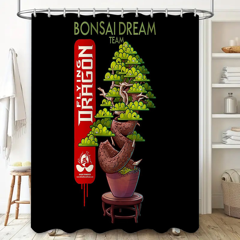 日本の盆栽の木のシャワーカーテン禅庭自然森林風景バスルームの - Bonsai Tree Zen Garden のレビューと価格