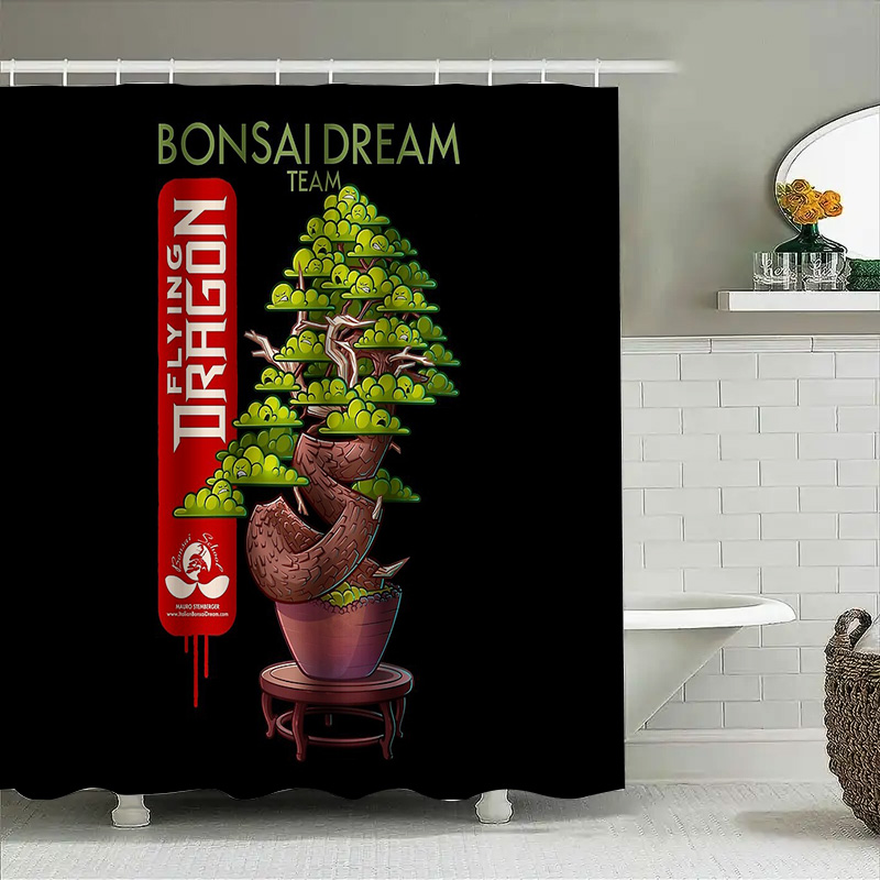 日本の盆栽の木のシャワーカーテン禅庭自然森林風景バスルームの - Bonsai Tree Zen Garden のレビューと価格