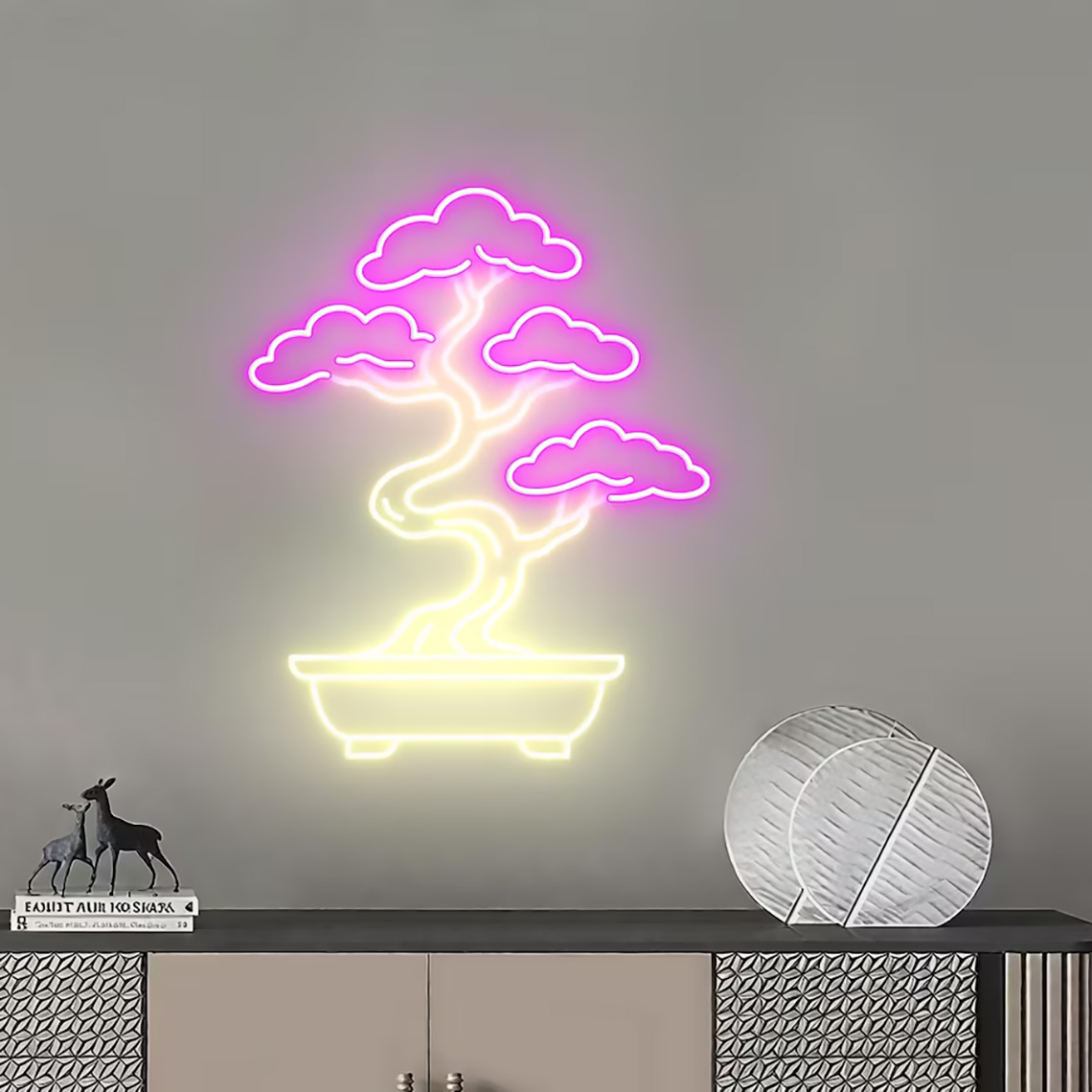 盆栽ネオンサイン 禅ガーデンツリー装飾ネオン 寝室、リビング - Bonsai Tree Zen Garden のレビューと価格