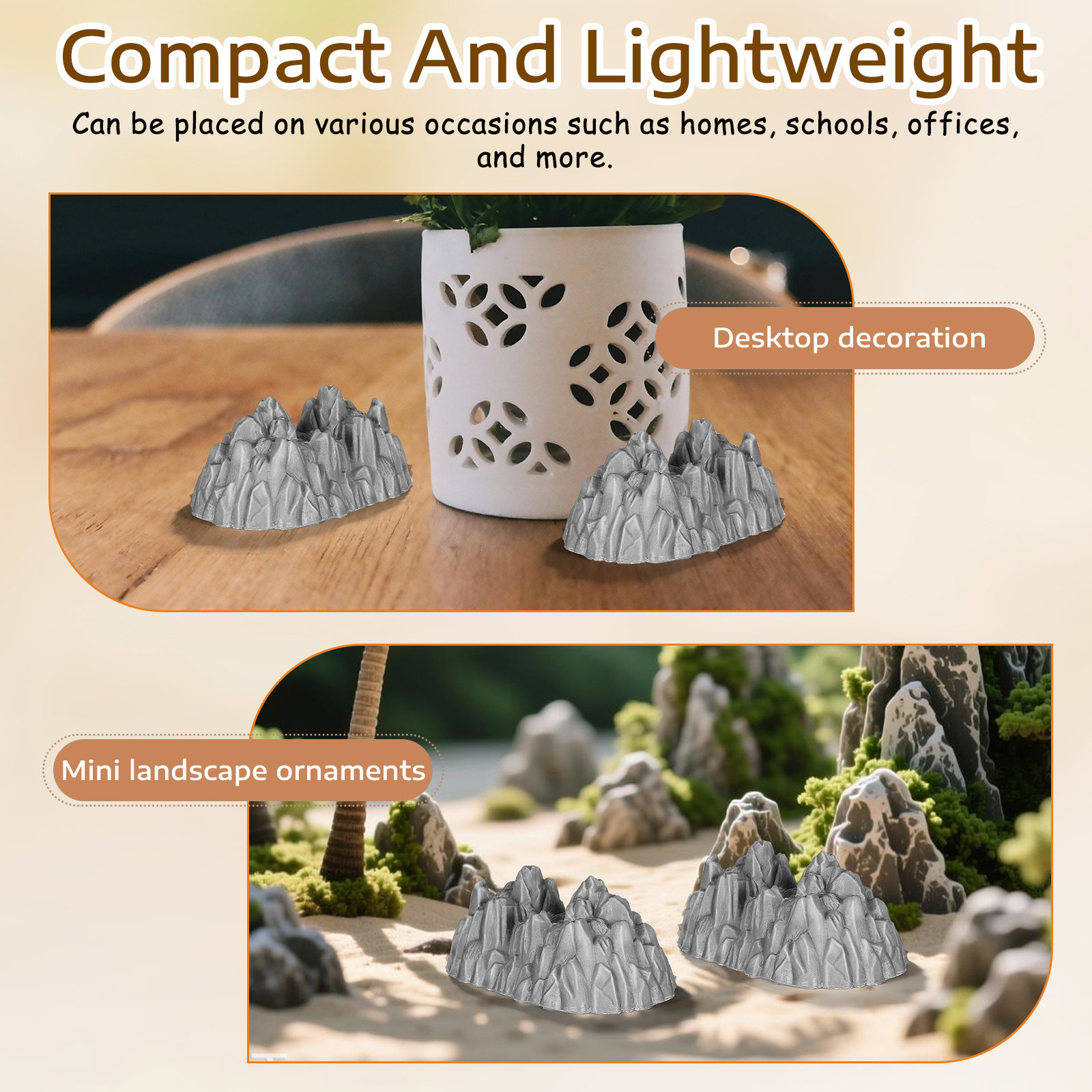 20個入りミニロックガーデン用プラスチック製石、シミュレーシ - Bonsai Garden Mini のレビューと価格