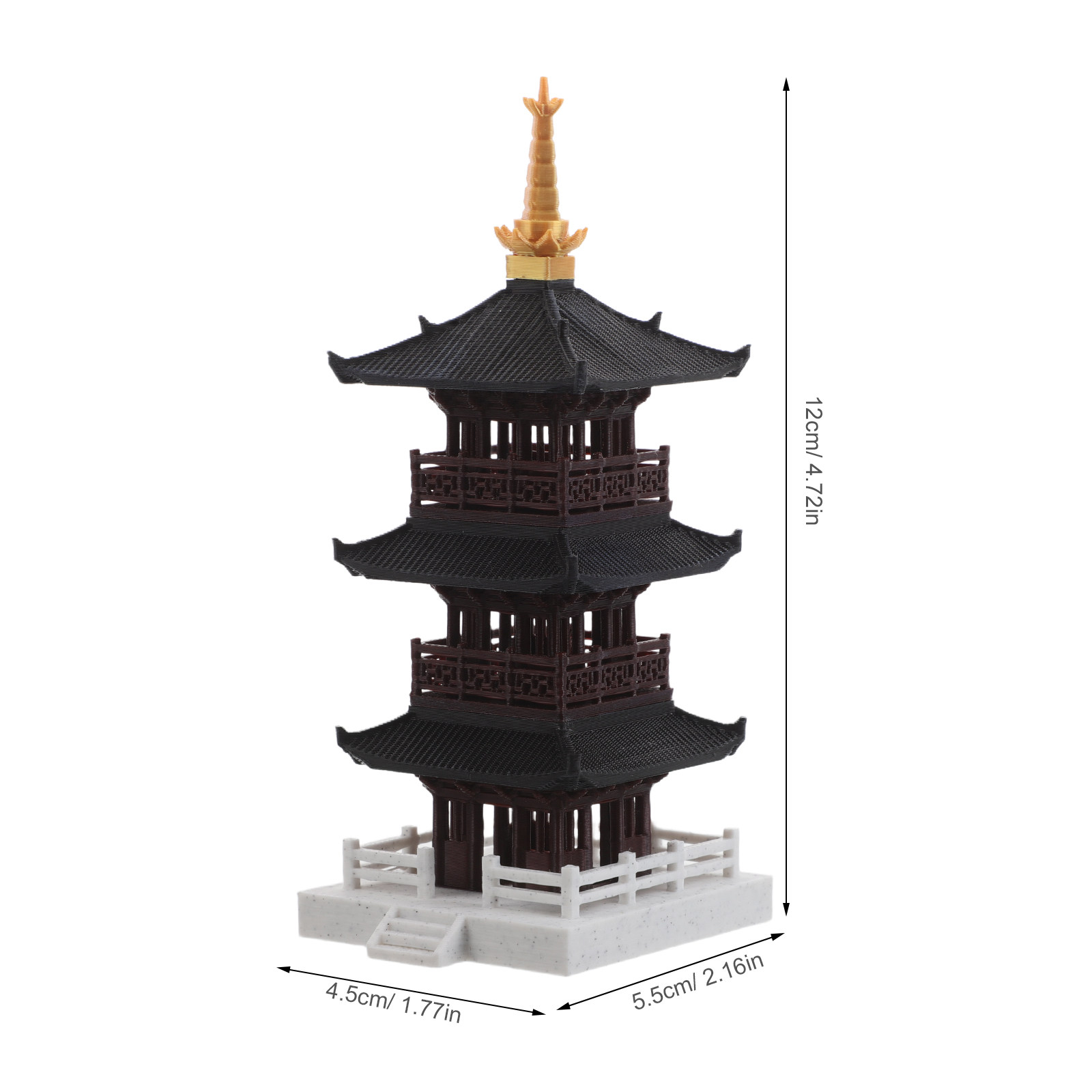 中国の塔の彫刻ミニチュア、3層タワーの飾り、水槽、テラリウム - Bonsai Garden Set Up のレビューと価格