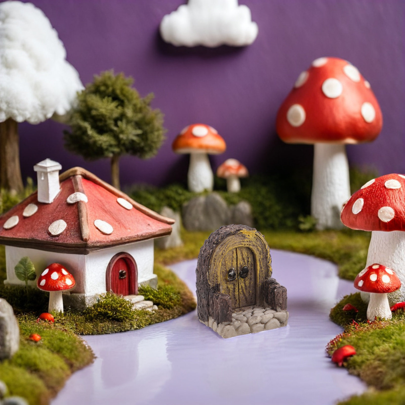 2個入り マイクロ風景装飾 ミニチュア木製妖精の扉 自然な質 - Bonsai Garden Art のレビューと価格