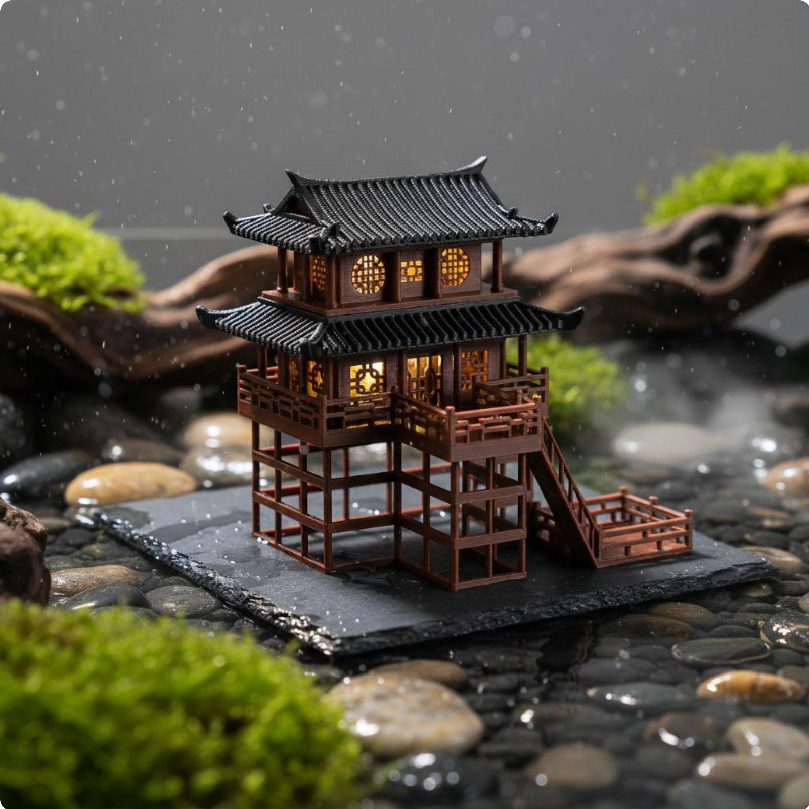 盆栽ハウス卓上プラスチック製パゴダミニマイクロ風景ホームアク - Bonsai Garden Mini のレビューと価格